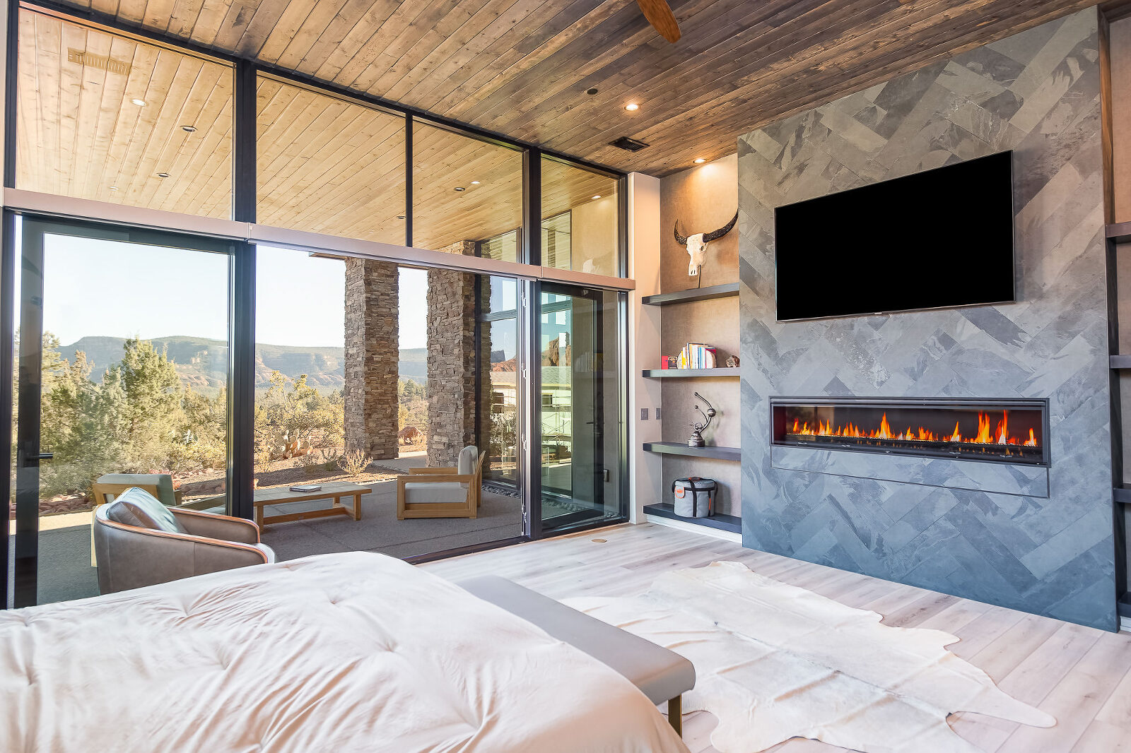 Professional real estate photo of master bedroom in Sedona